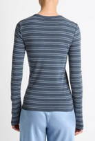 Striped Long-Sleeve T-Shirt-T-Shirts-Vince-Azura-XS-Mercantile Portland