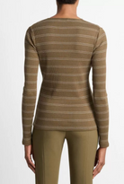 Striped Ribbed Long Sleeve T-Shirt-Clothing-Vince-Cypress Combo-XXS-Mercantile Portland