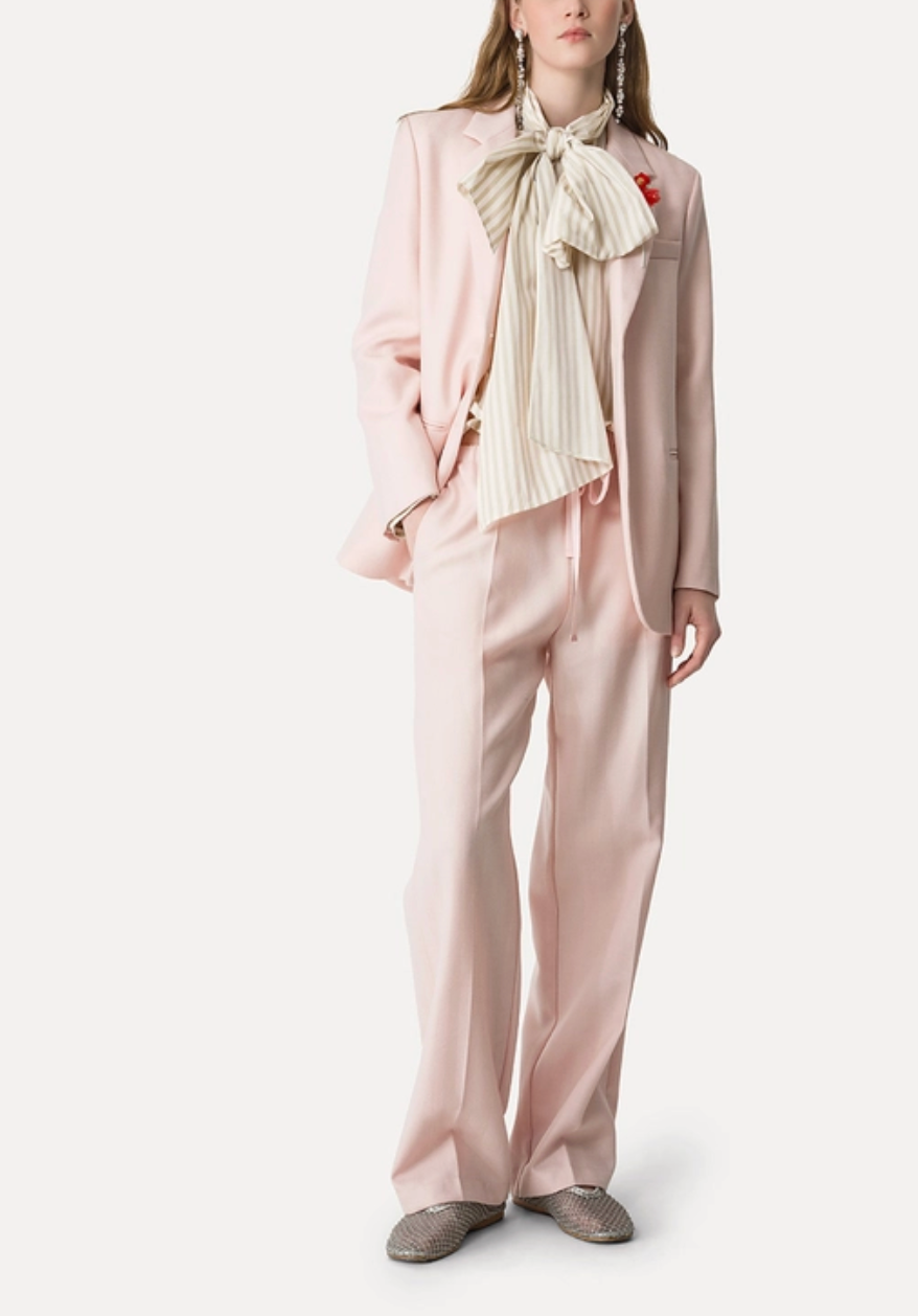 Striped Shirt with Bow Detail-Clothing-Forte Forte-Lichene-0-Mercantile Portland