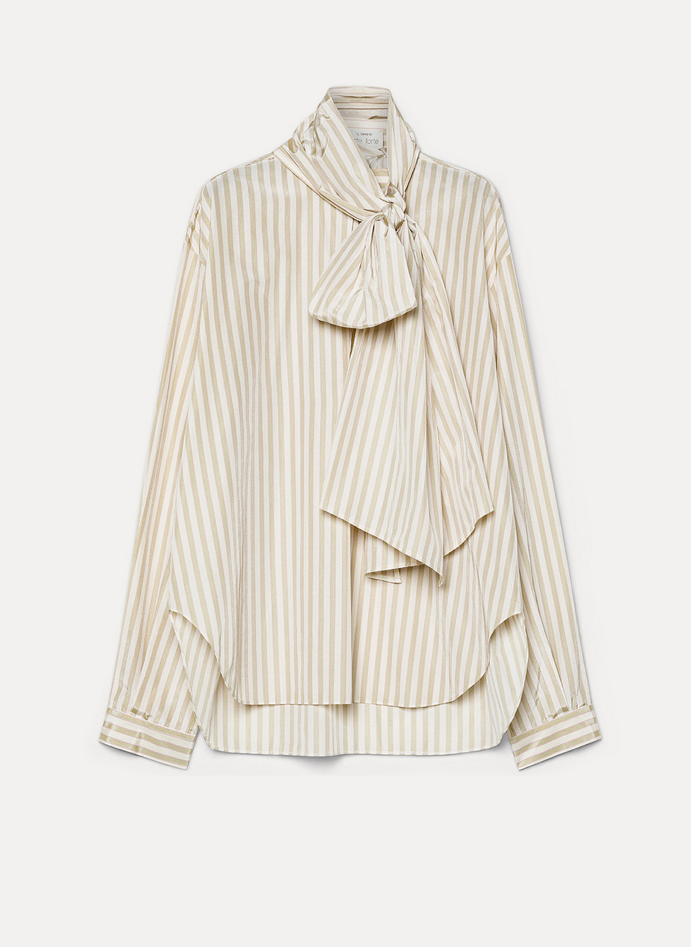Striped Shirt with Bow Detail-Shirts-Forte Forte-Lichene-0-Mercantile Portland