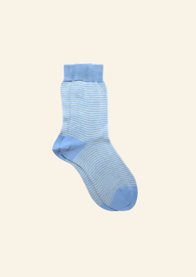 Striped Sock in Light Blue-Socks-Maria La Rosa-Light Blue-OS-Mercantile Portland