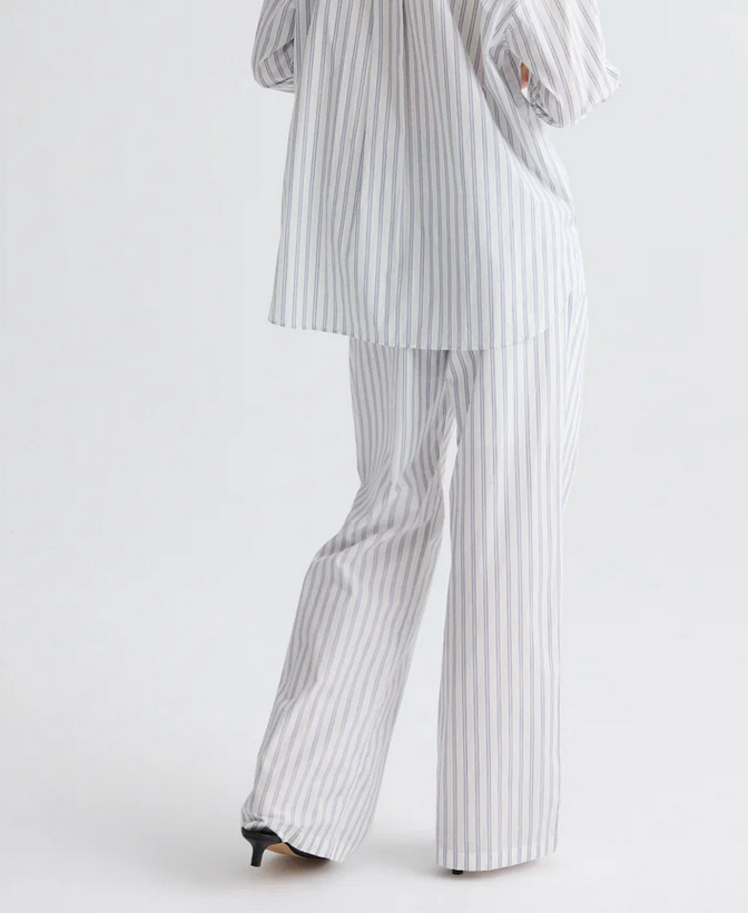 Sulli Pant in Hairline Stripe-Pants-TWP-White / Midnight-4-Mercantile Portland