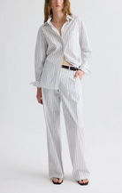 Sulli Pant in Hairline Stripe-Pants-TWP-White / Midnight-4-Mercantile Portland