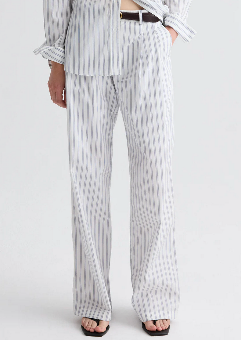Sulli Pant in Hairline Stripe-Pants-TWP-White / Midnight-4-Mercantile Portland