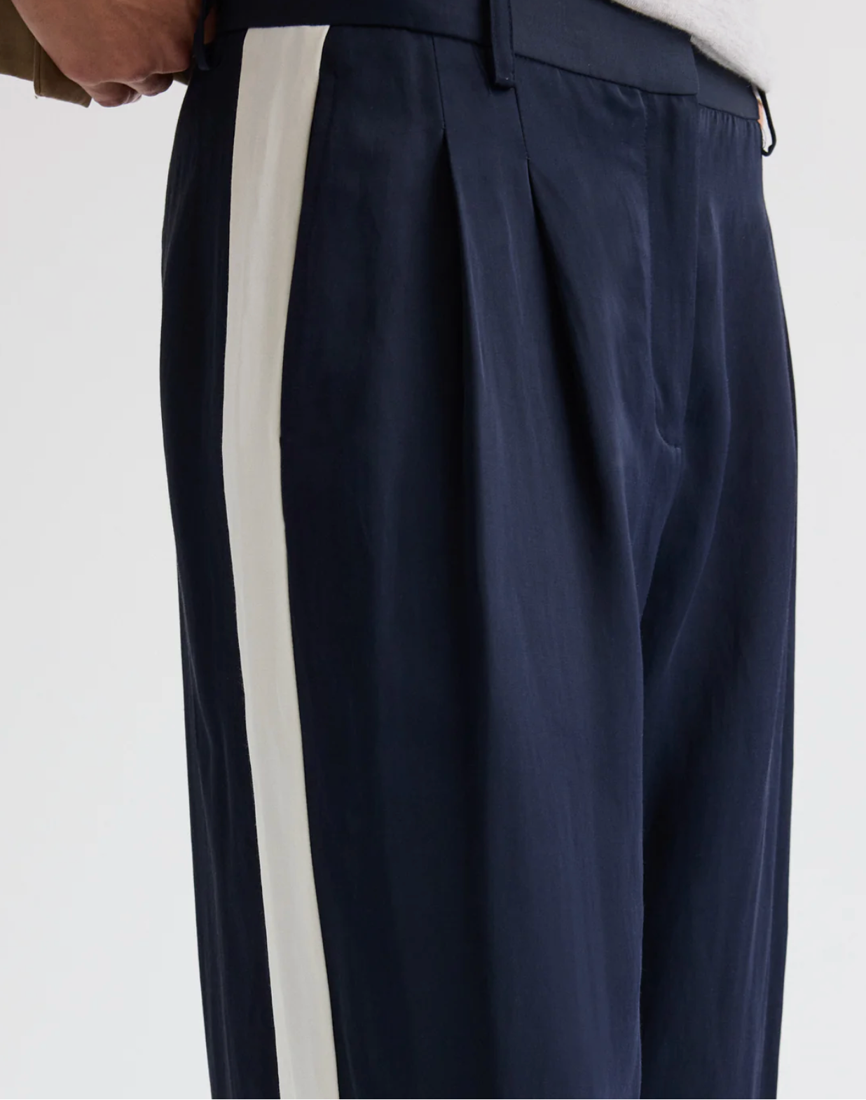 Sulli Pant with Tux Stripe-Pants-TWP-Midnight/Bone-2-Mercantile Portland
