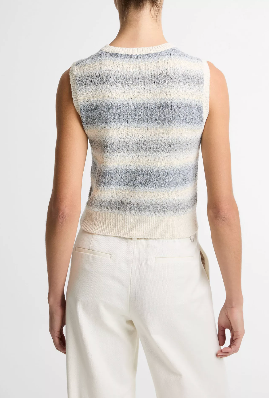 Summer Fair Isle Silk-Blend Sweater Vest-Clothing-Vince-Pale Tide Combo-XXS-Mercantile Portland