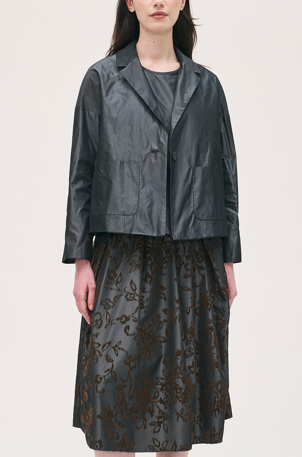 Taffeta Jacket in Gunmetal-Clothing-Rosso35-Gunmetal-40-Mercantile Portland