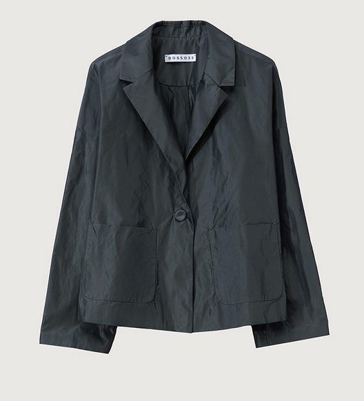 Taffeta Jacket in Gunmetal-Clothing-Rosso35-Gunmetal-40-Mercantile Portland