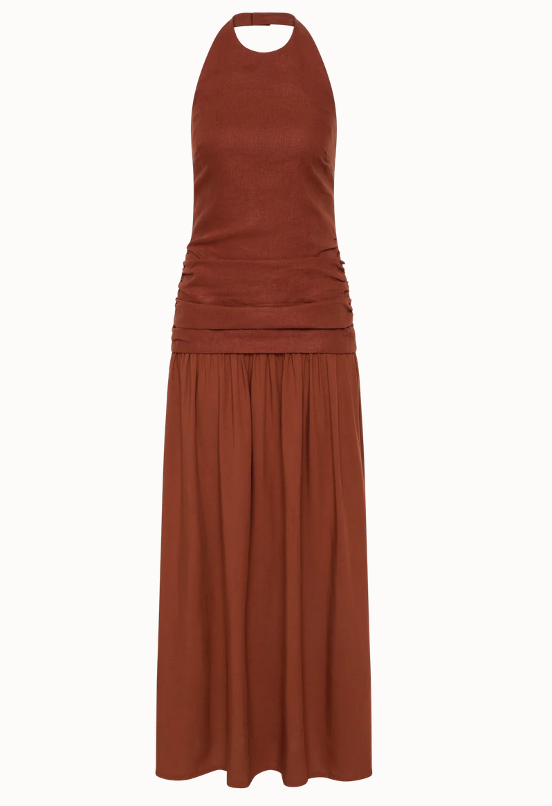 Tali Maxi Dress in Terracotta-Dresses-FAITHFULL-Terracotta-6-Mercantile Portland