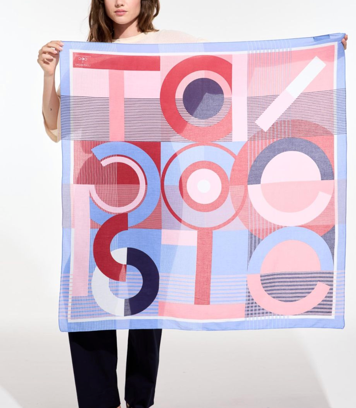 Tapoesie Scarf in Red/Blue-Scarves and Wraps-MAPOESIE-Red / Blue-OS-Mercantile Portland