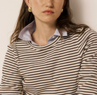 Taurua Ribbed Cotton Tee in Chocolate-T-Shirts-HARTFORD-Chocolate-1-Mercantile Portland
