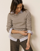 Taurua Ribbed Cotton Tee in Chocolate-T-Shirts-HARTFORD-Chocolate-1-Mercantile Portland