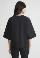 Techno Stretch Twill Colorless Shirt Jacket-Clothing-Lafayette 148-Black-XS-Mercantile Portland