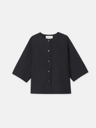 Techno Stretch Twill Colorless Shirt Jacket-Clothing-Lafayette 148-Black-XS-Mercantile Portland