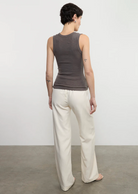 Textured Sleeveless U-Neck Top-Clothing-Enza Costa-Iron-XS-Mercantile Portland