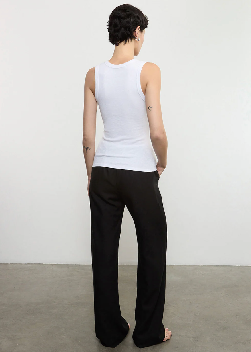 Textured Sleeveless U-Neck Top-Clothing-Enza Costa-White-XS-Mercantile Portland