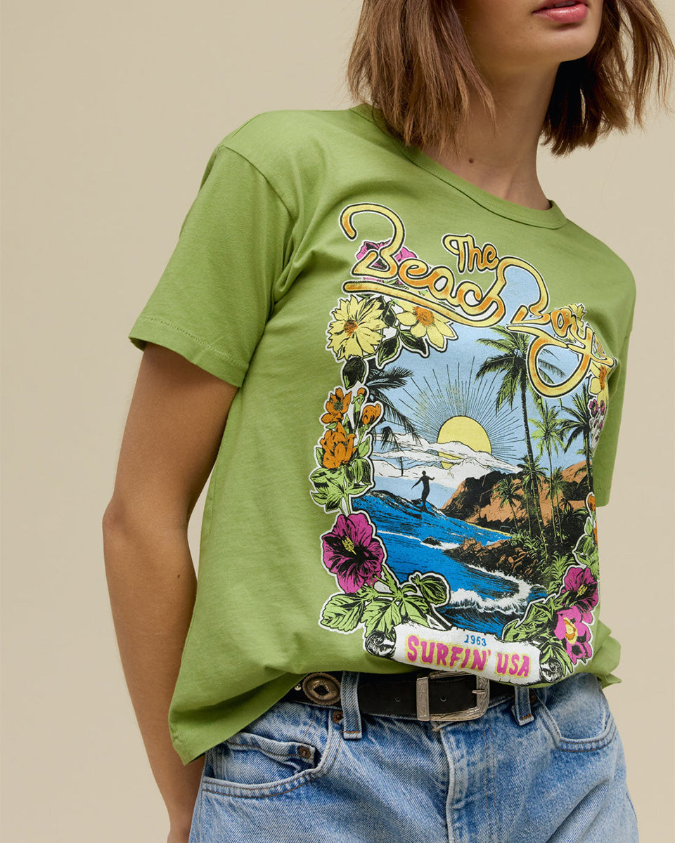 The Beach Boys 1963 Ringer Tee-Shirts-Daydreamer-Matcha-XS-Mercantile Portland