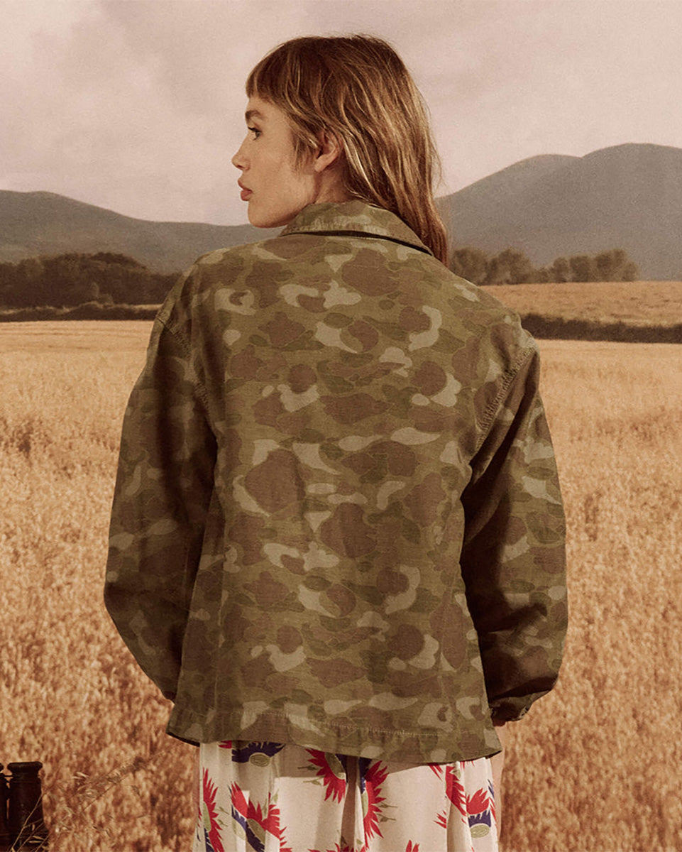 The Blouson Sleeve Chore Jacket.-Jackets-The GREAT.-Desert Camo-0-Mercantile Portland