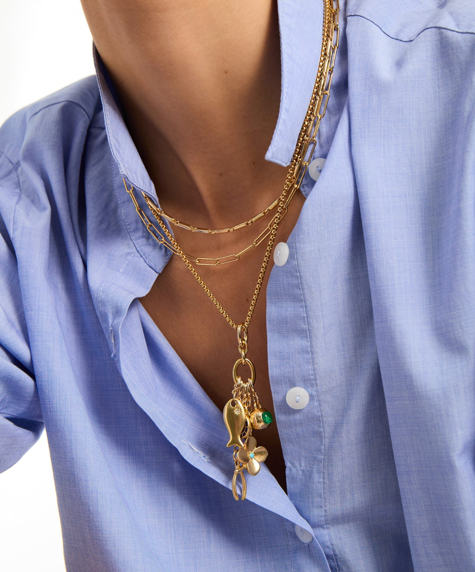 The Buona Fortuna Charm Necklace-Jewelry-Roxanne Assoulin-Gold-OS-Mercantile Portland