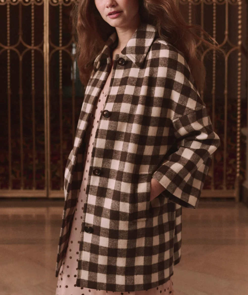 The Car Coat-Outerwear-The GREAT.-Chocolate / Cream-0-Mercantile Portland