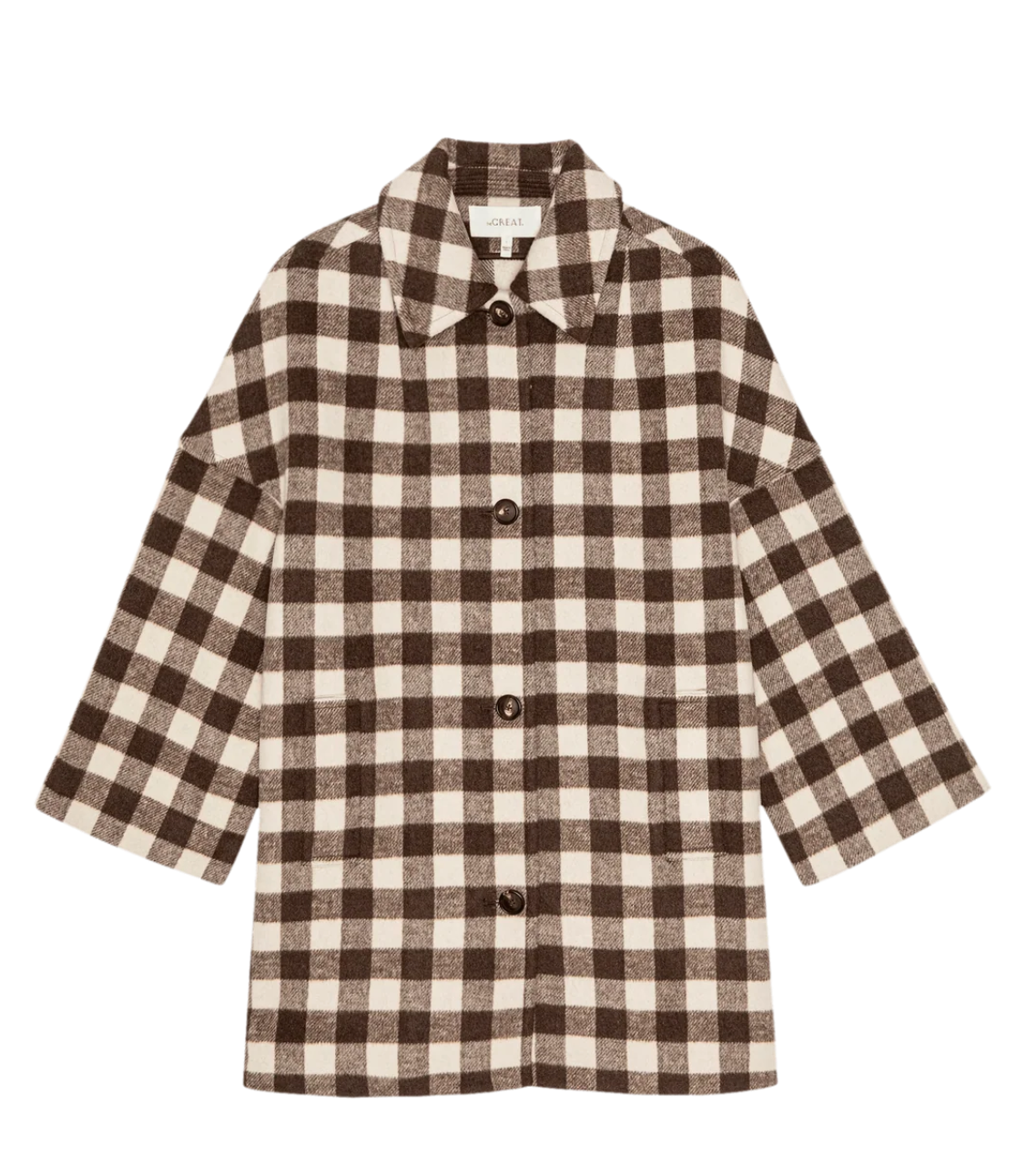 The Car Coat-Outerwear-The GREAT.-Chocolate / Cream-0-Mercantile Portland