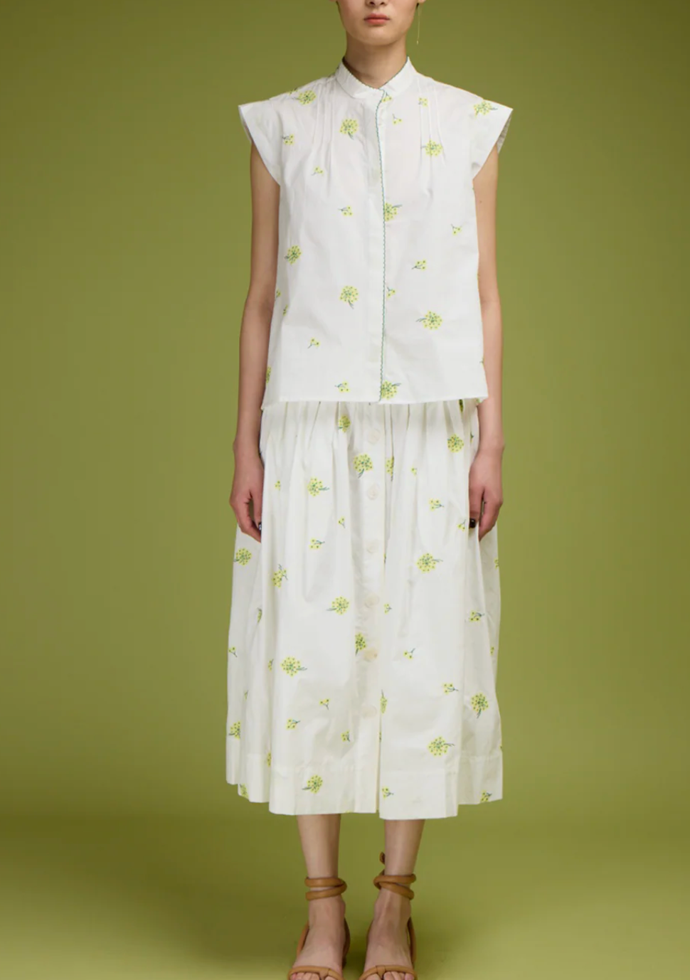 The Carla Shirt-Shirts-Love Binetti-White Floral-XS-Mercantile Portland