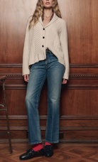 The Cashmere Cable Lodge Cardigan-Sweaters-The GREAT.-Cream-0-Mercantile Portland