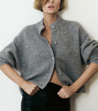 The Cashmere Fleck Cardi-Sweaters-Frame-Silver Fleck-XS-Mercantile Portland