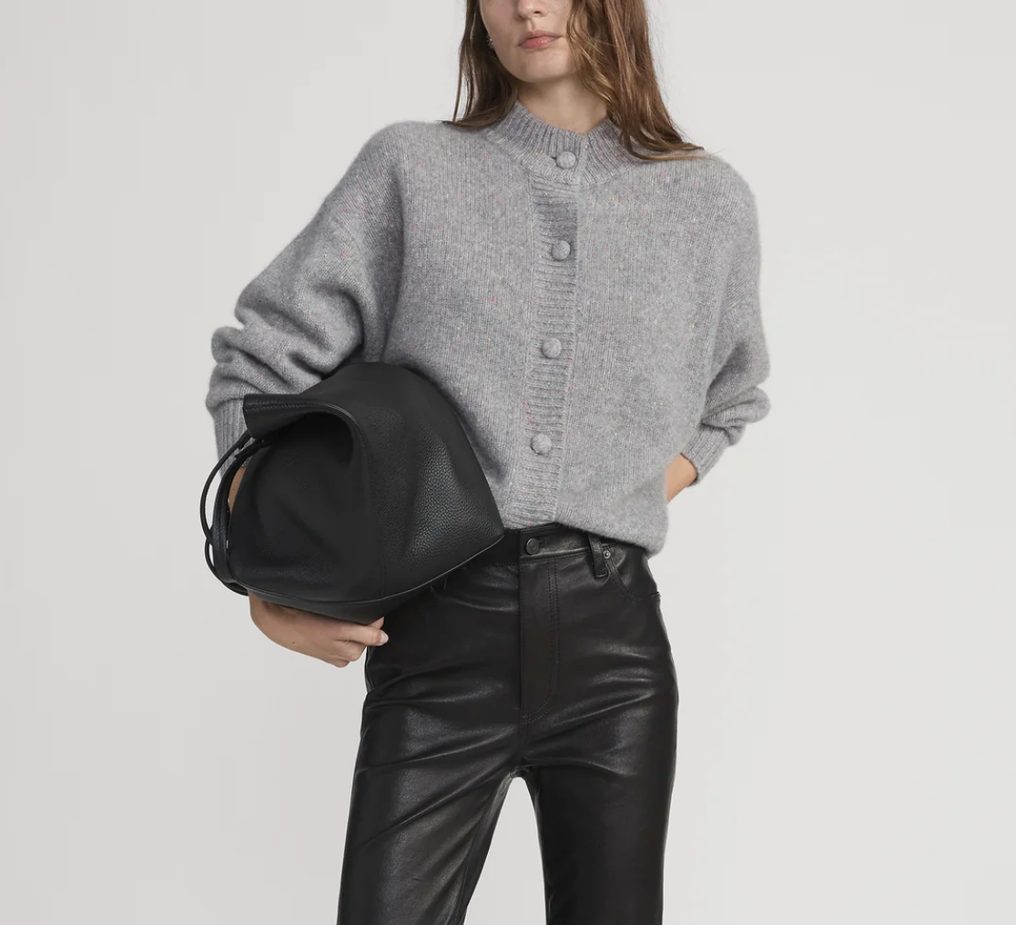 The Cashmere Fleck Cardi-Sweaters-Frame-Silver Fleck-XS-Mercantile Portland