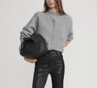 The Cashmere Fleck Cardi-Sweaters-Frame-Silver Fleck-XS-Mercantile Portland