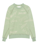 The College Sweatshirt in Vintage Mint with Holiday Greetings-Sweaters-The GREAT.-Vintage Mint with Holiday Greetings Graphic-0-Mercantile Portland