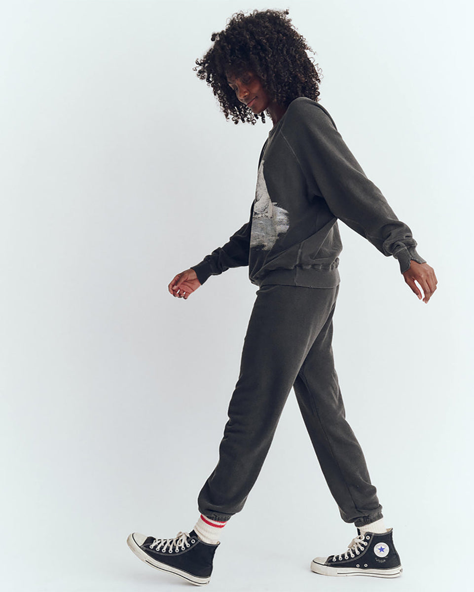 The College Sweatshirt.-Sweaters-The GREAT.-Washed Black_ the GREAT.-0-Mercantile Portland