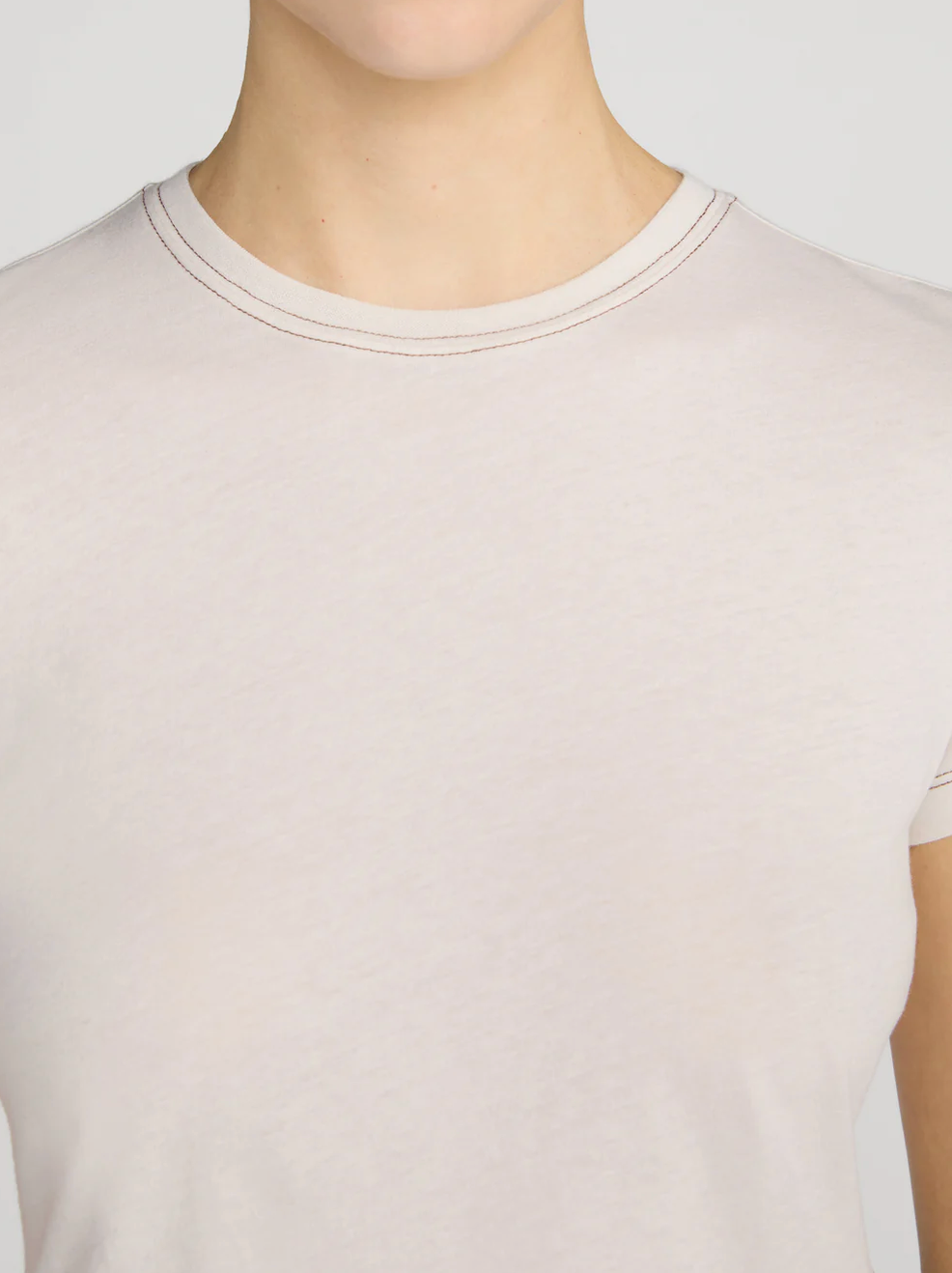 The Contrast Stitch Baby Tee-T-Shirts-Frame-Bone-XS-Mercantile Portland