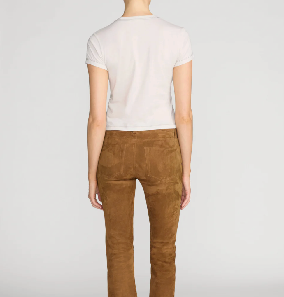 The Contrast Stitch Baby Tee-T-Shirts-Frame-Bone-XS-Mercantile Portland