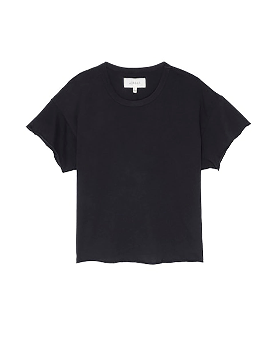 The Crop Tee.-Shirts-The GREAT.-Almost Black-0-Mercantile Portland