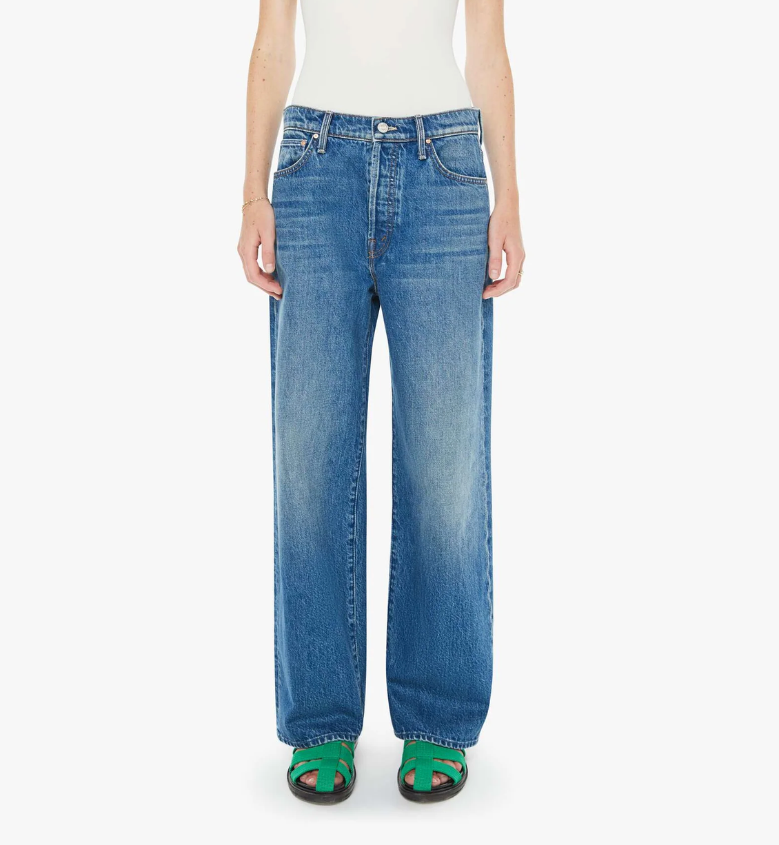 The Dodger Button Flood-Denim-Mother-Green Thumb-23-Mercantile Portland