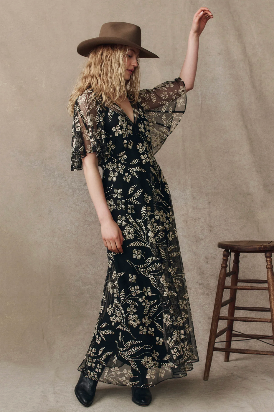 The Festal Dress-Dresses-The GREAT.-Brocade Floral-1-Mercantile Portland
