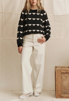 The Heart Crew-Sweaters-The GREAT.-Black / Pearl-0-Mercantile Portland