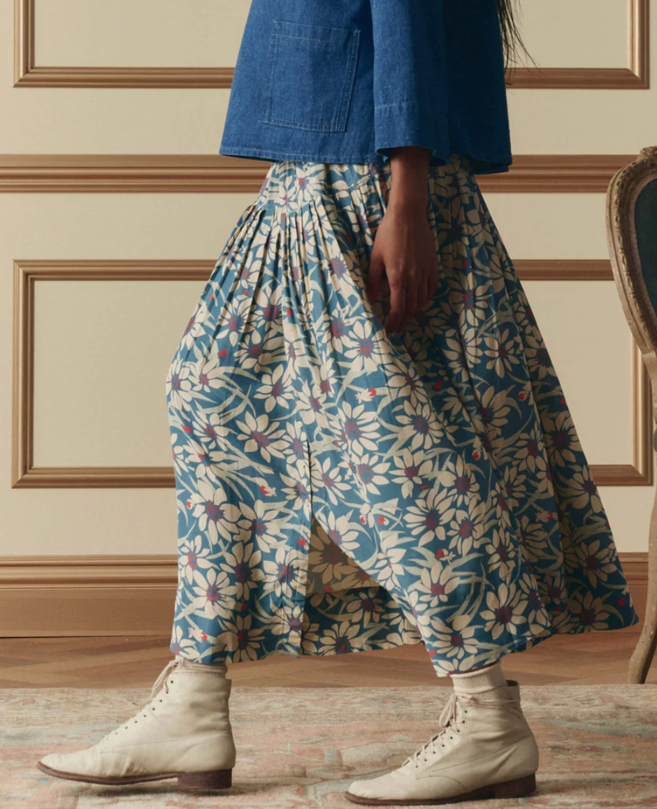 The Highland Skirt-Skirts and Shorts-The GREAT.-Scattered Bloom-0-Mercantile Portland