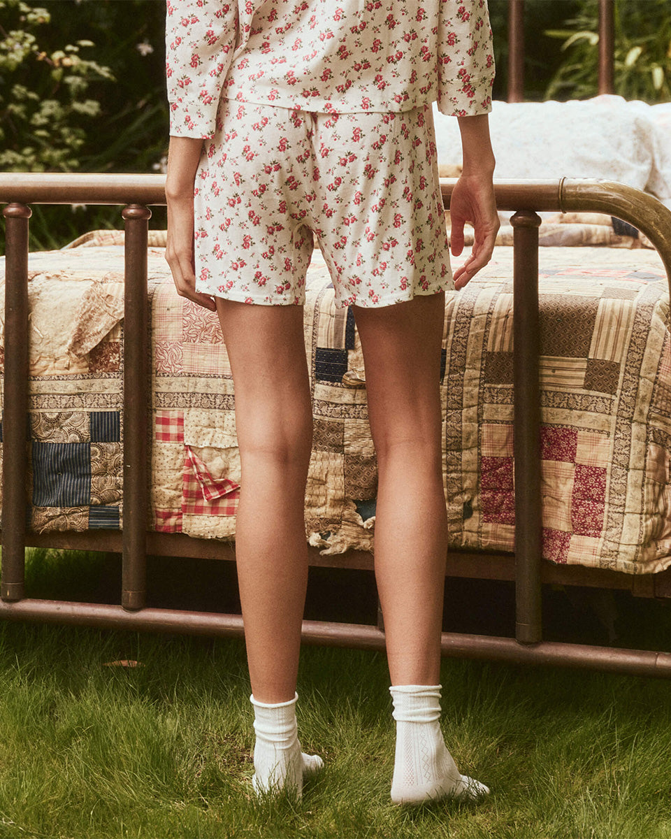 The Jersey Boxer Short.-Shorts-The GREAT.-Teatime Rose Print-0-Mercantile Portland