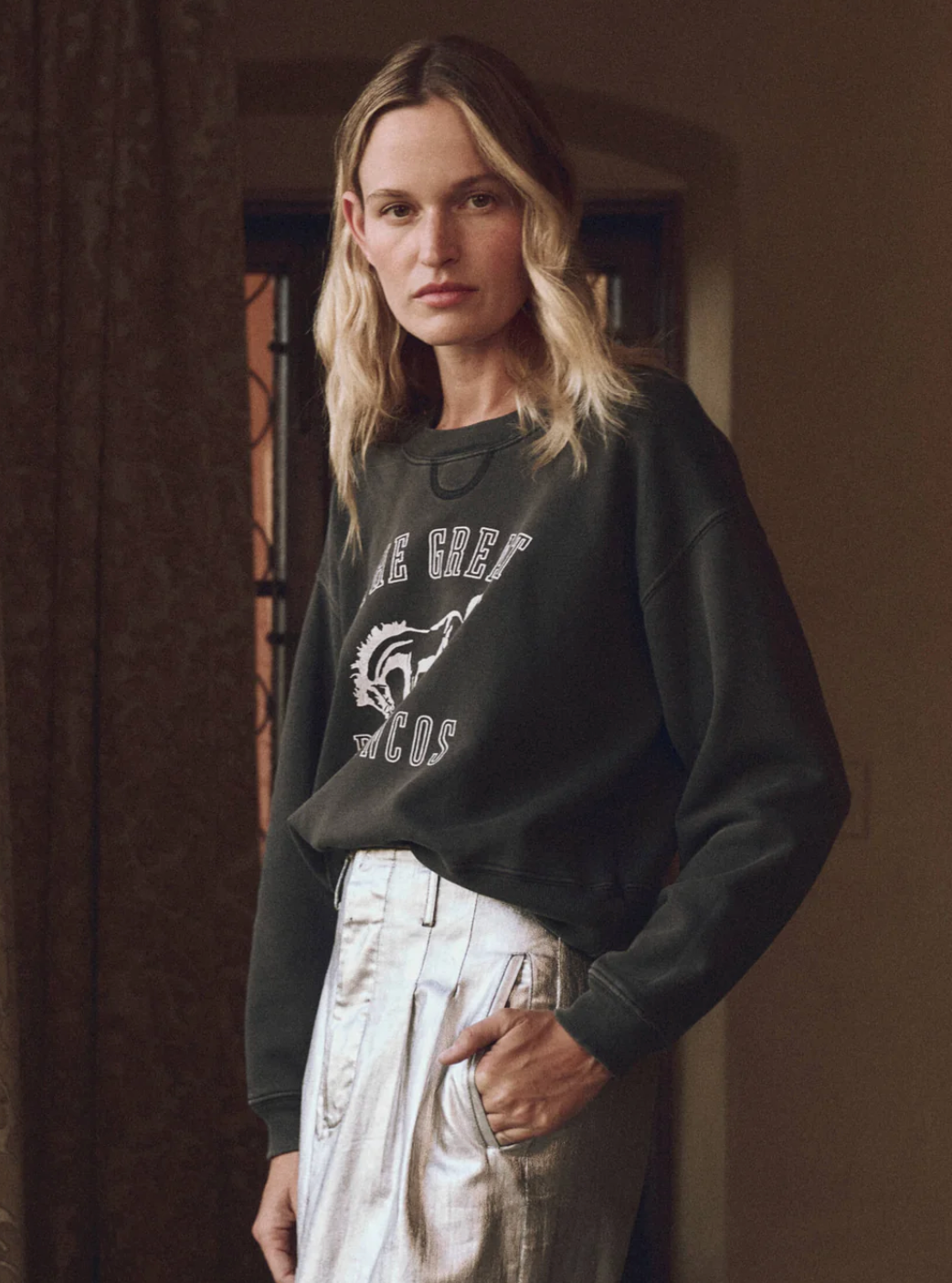 The League Sweatshirt-Clothing-The GREAT.-Washed Black-0-Mercantile Portland
