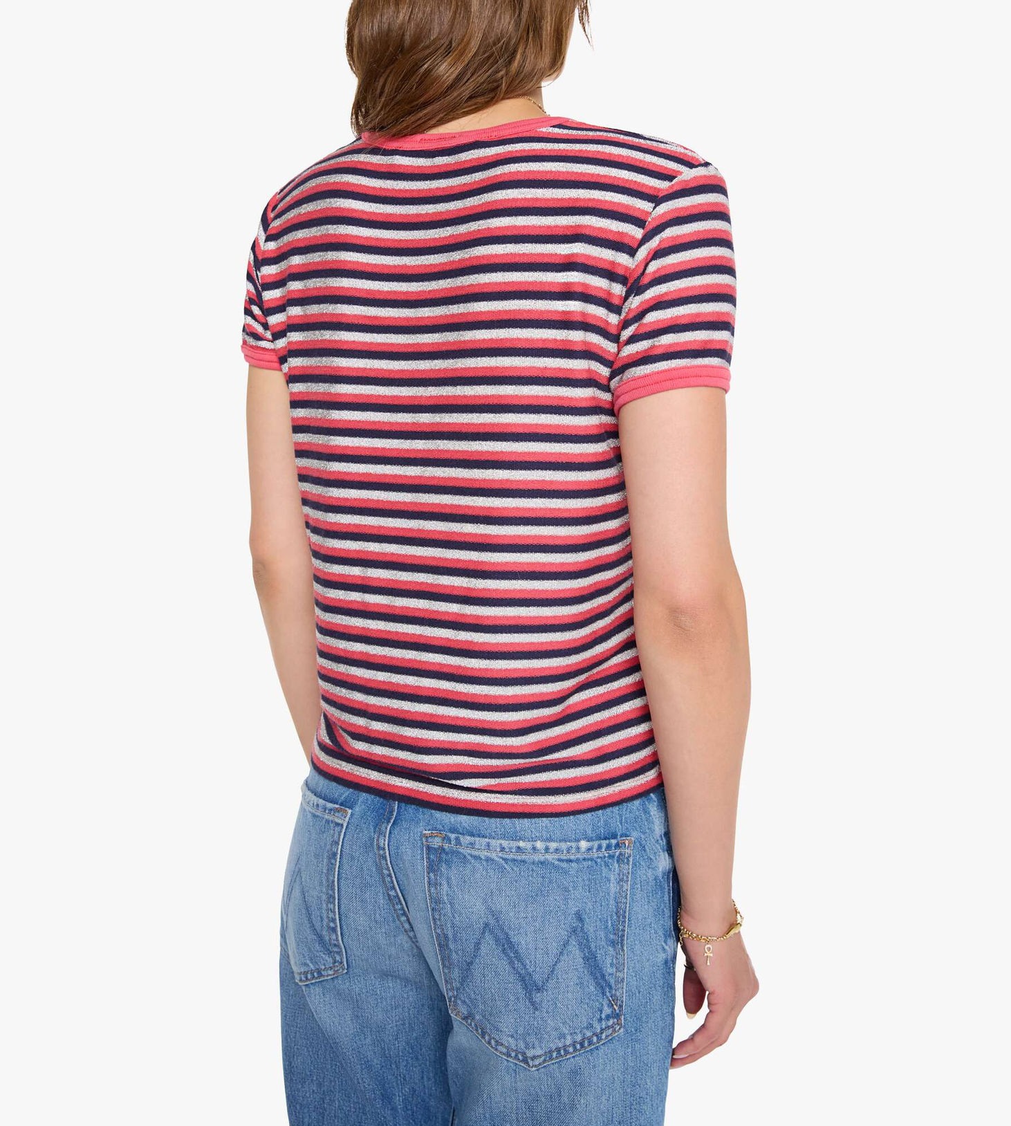 The Lil Goodie Ringer in Pink Stripe-T-Shirts-Mother-Pink Stripe-M-Mercantile Portland