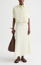 The Linen A-Line Skirt-Skirts and Shorts-TWP-Glass Green-2-Mercantile Portland