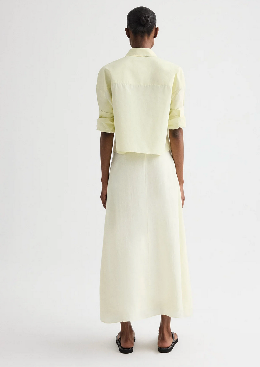 The Linen A-Line Skirt-Skirts and Shorts-TWP-Glass Green-2-Mercantile Portland