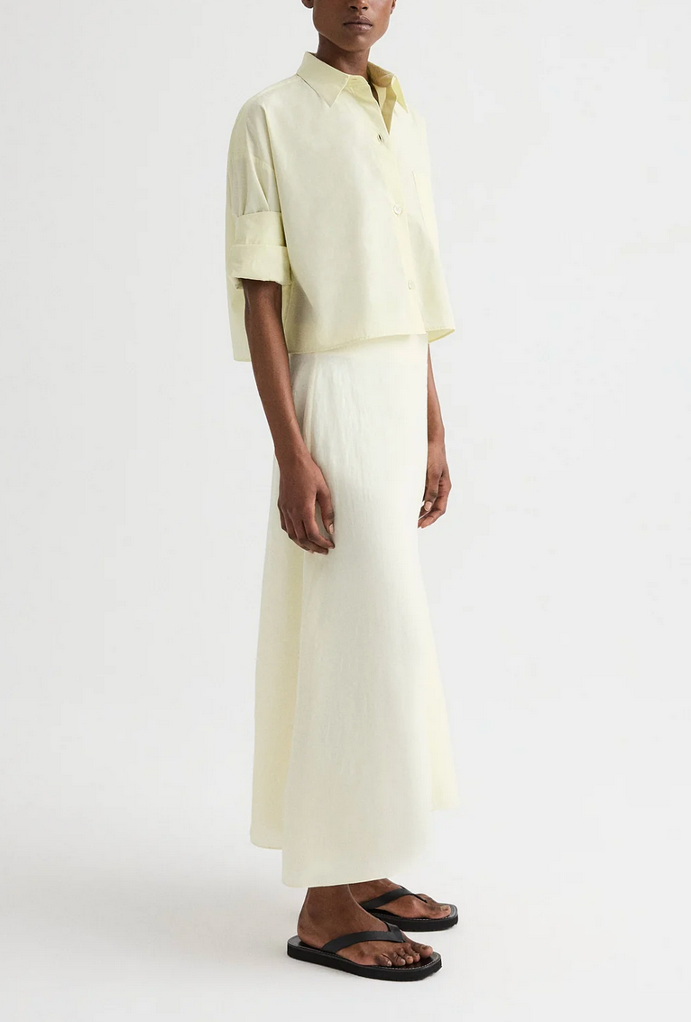 The Linen A-Line Skirt-Skirts and Shorts-TWP-Glass Green-2-Mercantile Portland