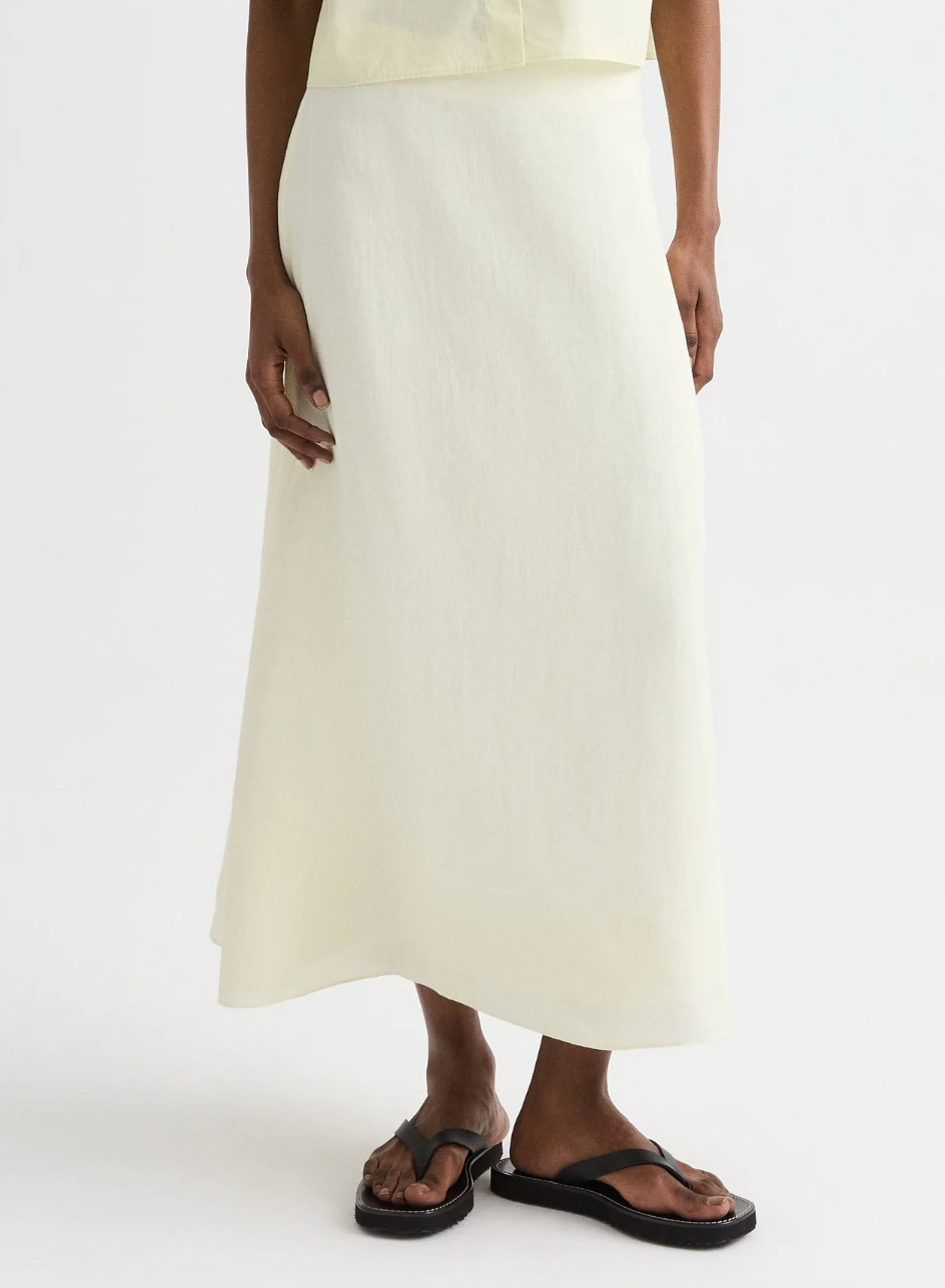 The Linen A-Line Skirt-Skirts and Shorts-TWP-Glass Green-2-Mercantile Portland