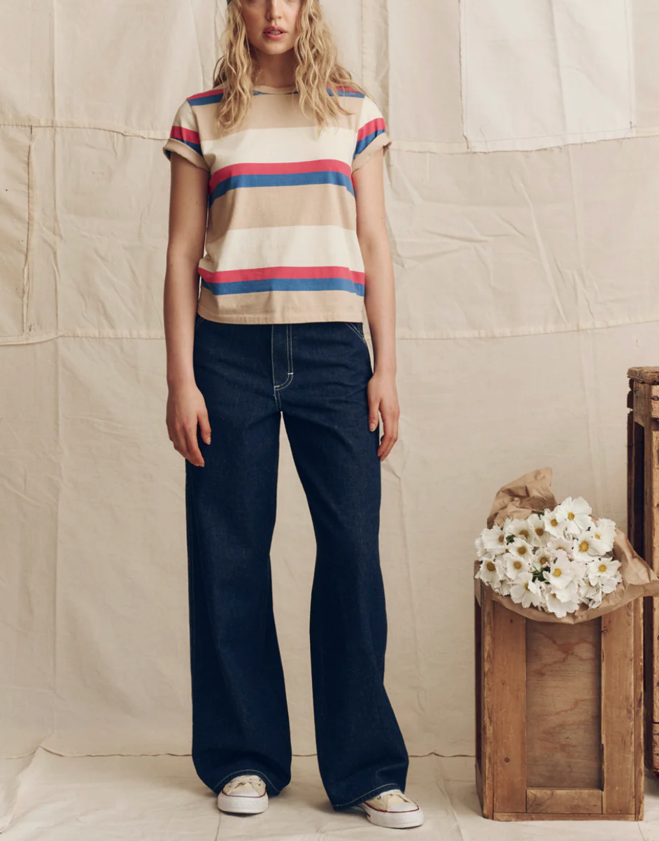 The Little Tee in Study Hall Stripe-T-Shirts-The GREAT.-Study Hall Stripe-0-Mercantile Portland