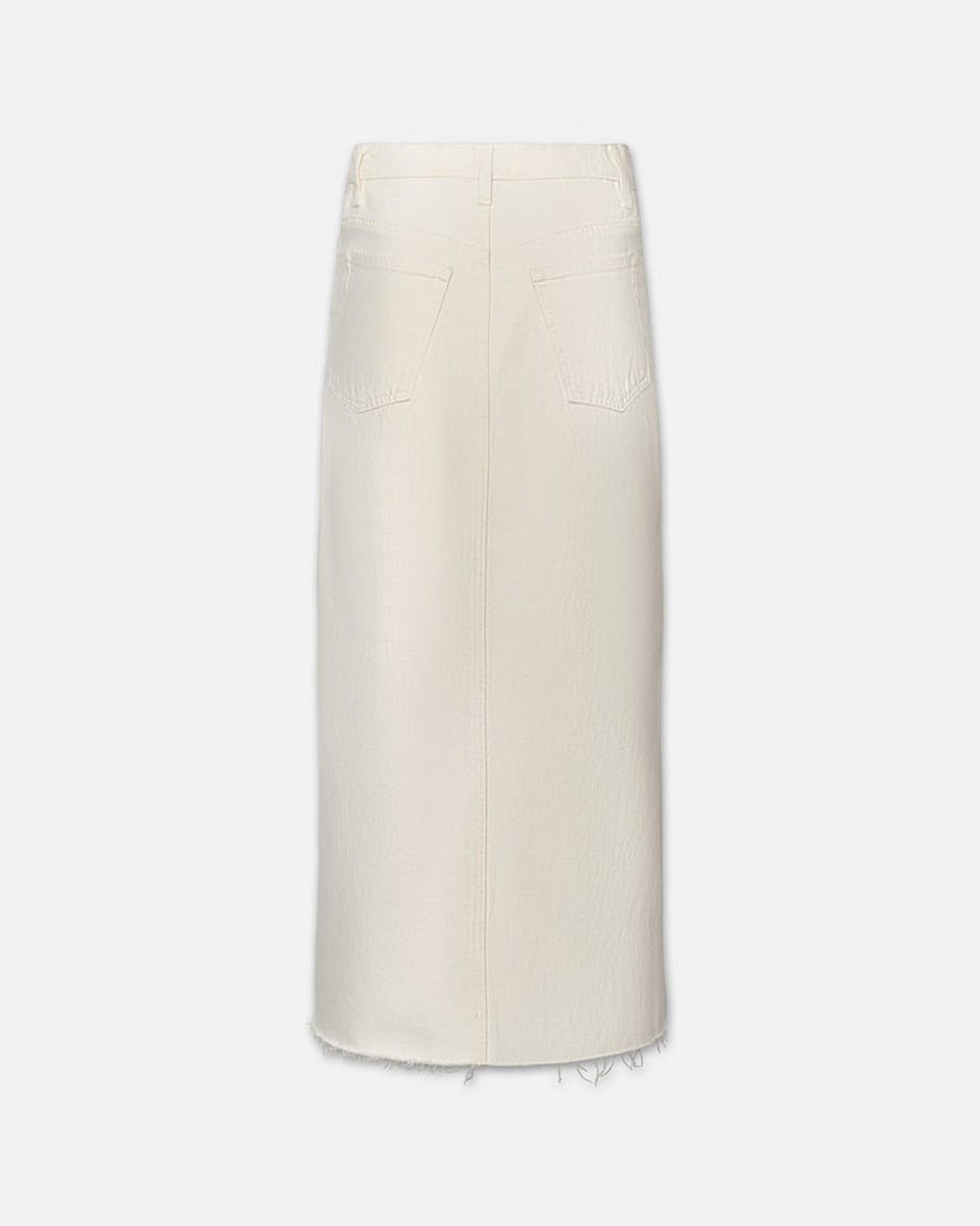 The Midaxi Skirt Angled Seam Raw After-Skirts-Frame-Ecru-23-Mercantile Portland