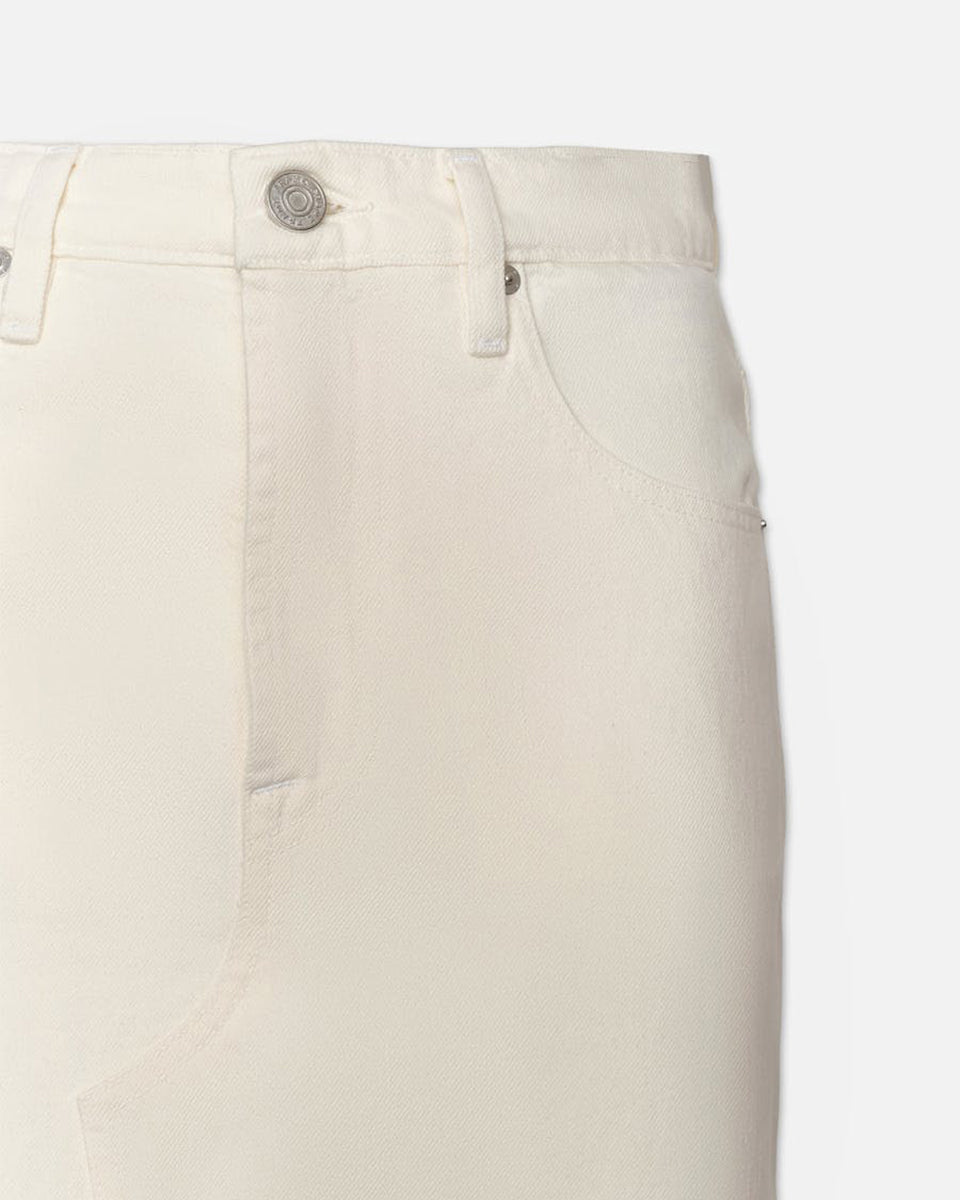 The Midaxi Skirt Angled Seam Raw After-Skirts-Frame-Ecru-23-Mercantile Portland