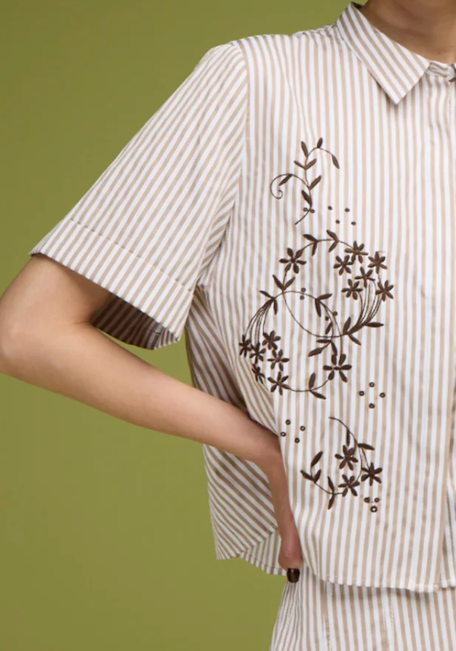 The Noah Shirt-Shirts-Love Binetti-Oatmeal Stripe-XS-Mercantile Portland